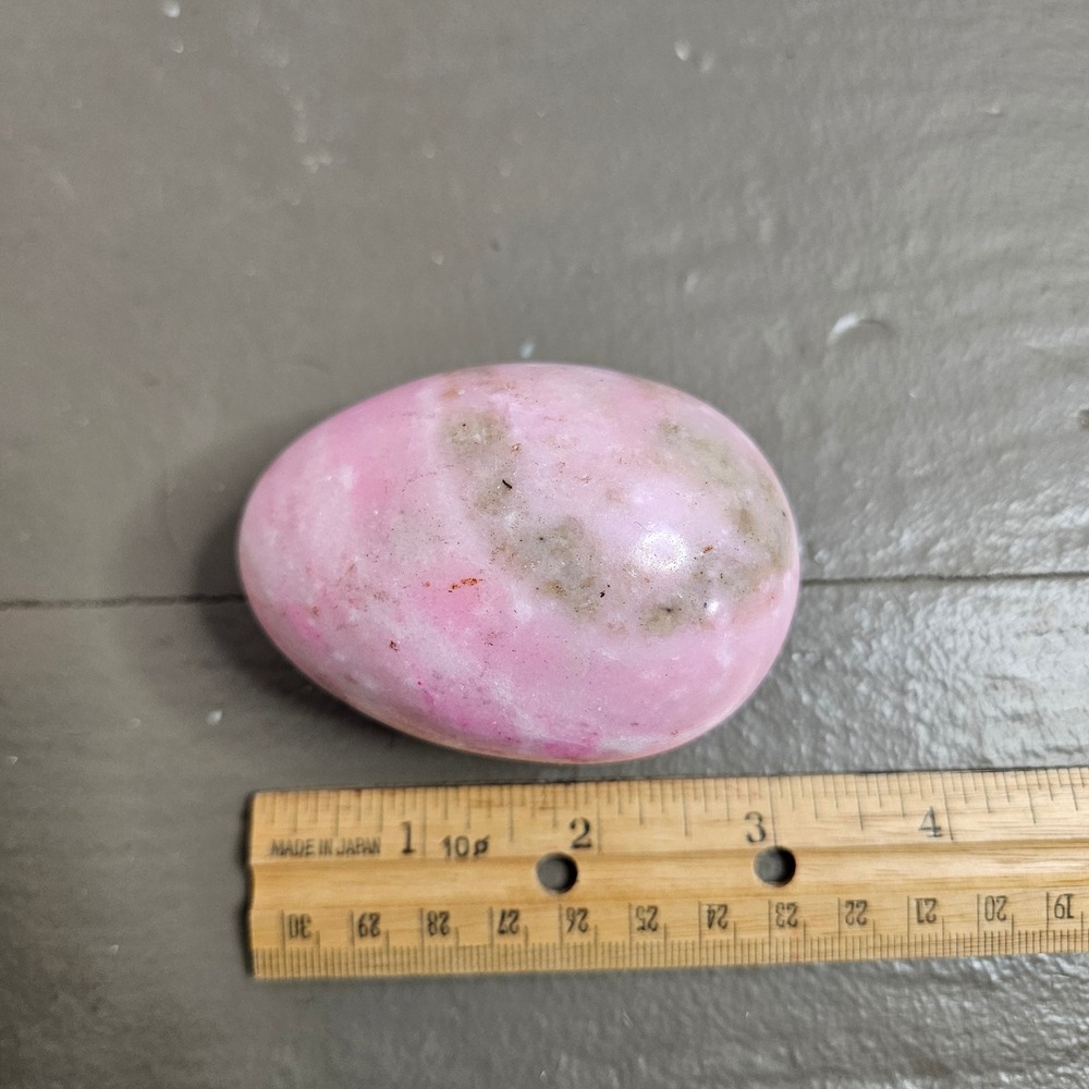 Polished Pink Rhodonite Marble Stone Egg Decorative Table Decor 2.75 Inch 11oz